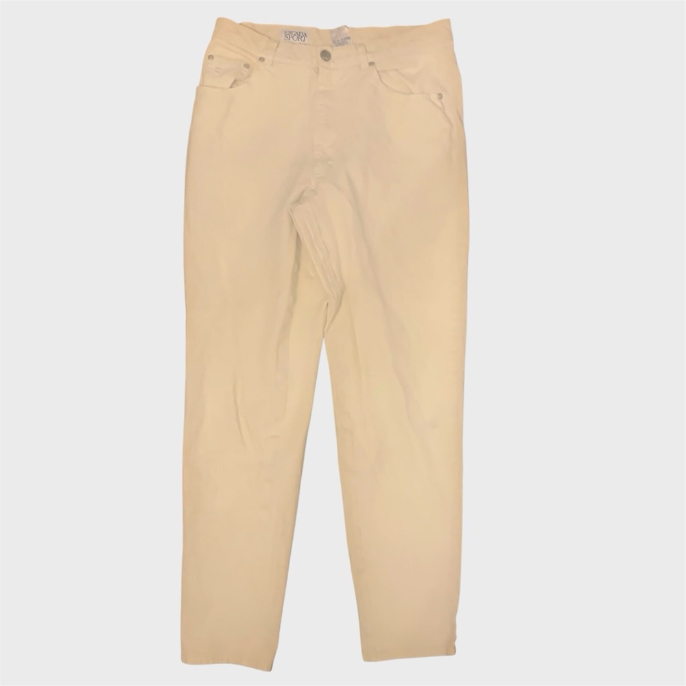 Escada Sport Jeans Women's EU 42/12 Light Yellow Denim Cotton Stretch Slim 30x28